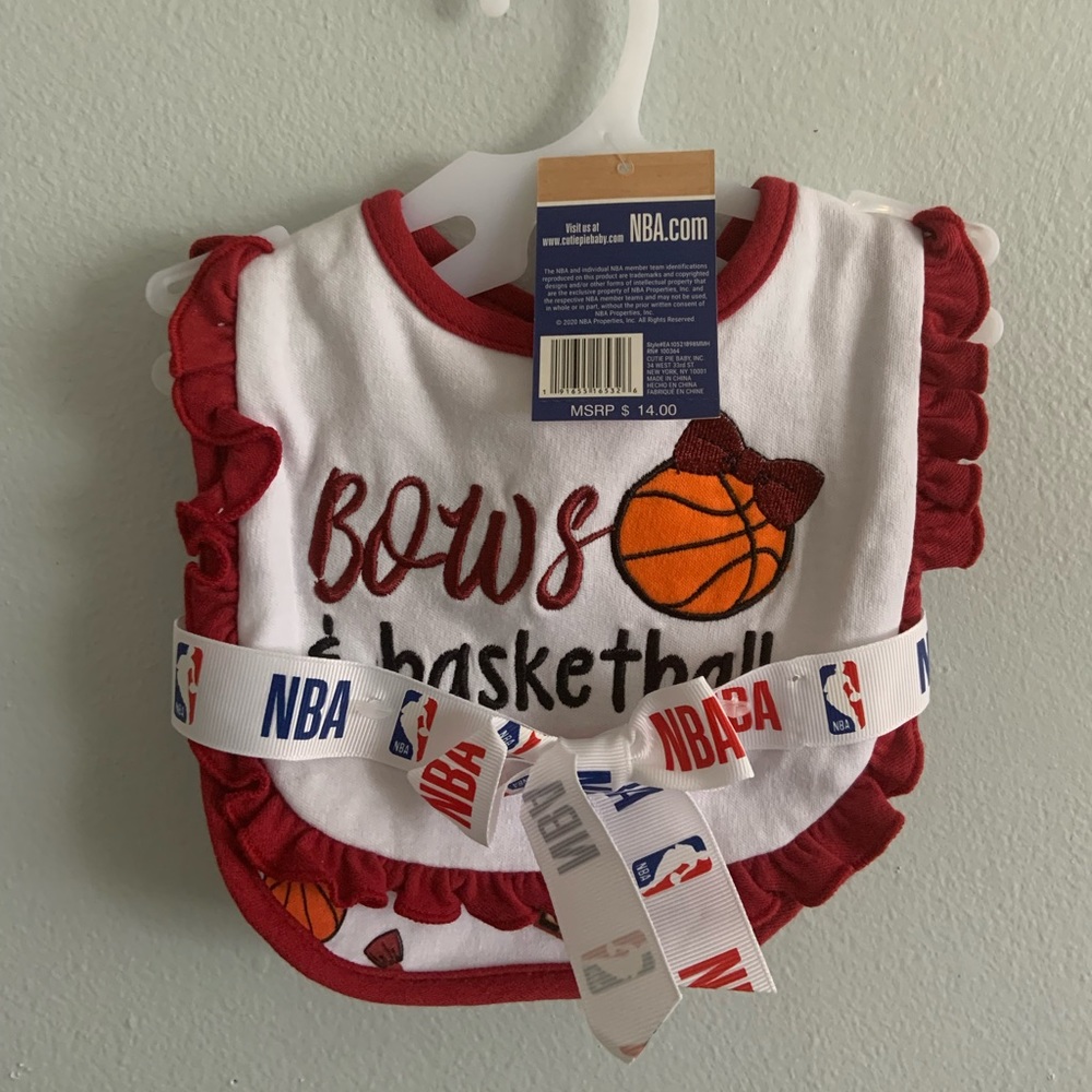 Miami Heat Baby Girl Basketball Bib Set - 2 bibs - Official NBA